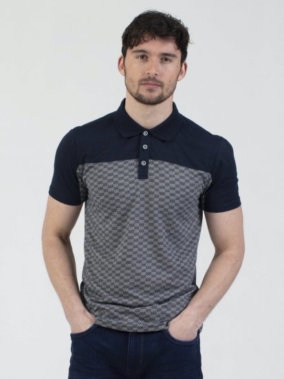 Mish Mash Doha Contrast Polo Navy - Polo-shirts für herren - Polo-Shirts für Herren in großen Größen