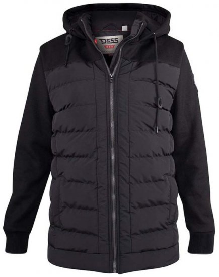 D555 Hampshire Hooded Quilted Jacket Black - Herren jacken - Herren Jacken in großen Größen