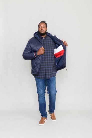 D555 Angus Diamond Quilted Puffer Jacket Navy - Herren jacken - Herren Jacken in großen Größen