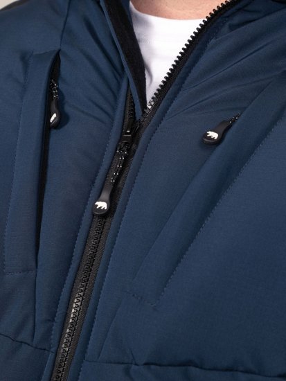 D555 Hank Ripstop Contrast Panelled Padded Hooded Jacket Navyblau - Herren jacken - Herren Jacken in großen Größen