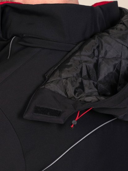 D555 Jamie Soft Shell Detachable Hood Padded Jacket Schwarz - Herren jacken - Herren Jacken in großen Größen
