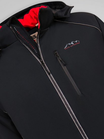 D555 Jamie Soft Shell Detachable Hood Padded Jacket Schwarz - Herren jacken - Herren Jacken in großen Größen