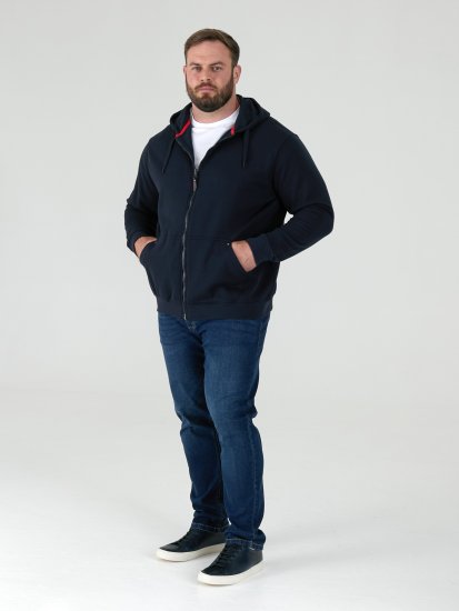 D555 Cantor Kapuzensweatjacke Dunkelblau - Herren-sweater und -hoodies - Herren-Sweater und -Hoodies in großen Größen