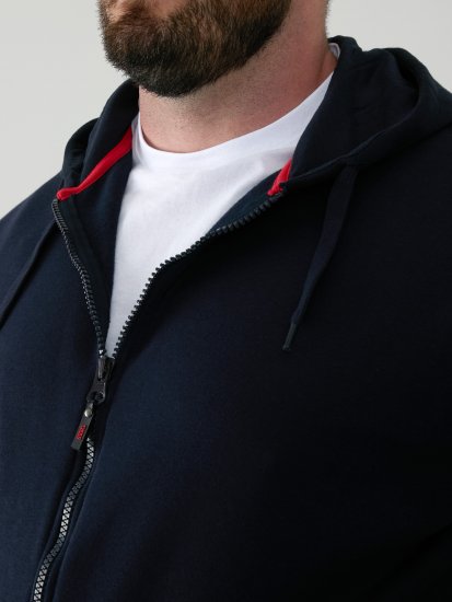 D555 Cantor Kapuzensweatjacke Dunkelblau - Herren-sweater und -hoodies - Herren-Sweater und -Hoodies in großen Größen