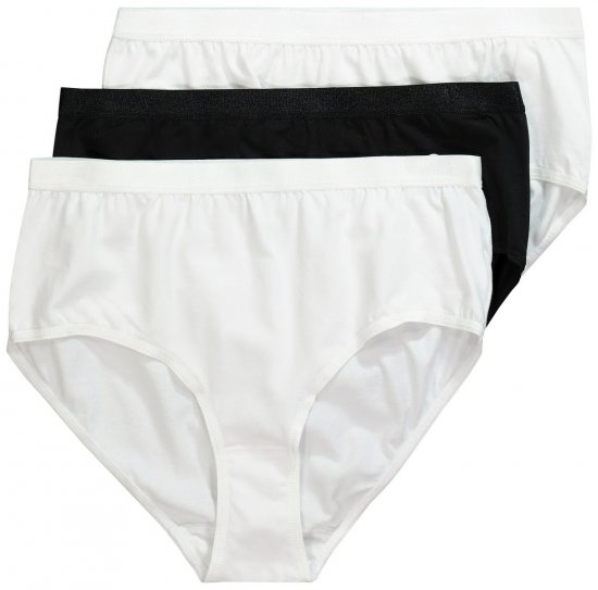Ulla Popken 309783 Slips 3er-Pack Weiß - Slips - 