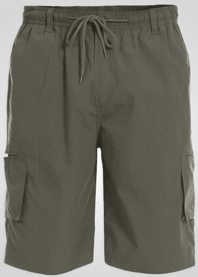 D555 Nick Cargoshorts mit elastischem Bund Khaki - Herrenshorts - Herrenshorts in großen Größen