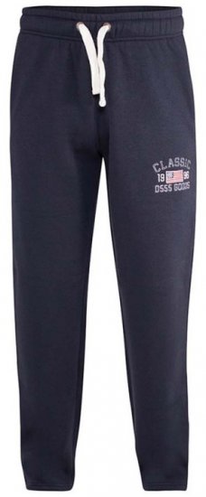 D555 Mayson Embroidered And Applique Open Hem Jogger With Drawcord Navy - Jogginghosen für herren - Jogginghosen für Herren in großen Größen