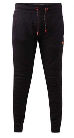 D555 Buckingham Cuffed Jogger With Side Pockets Black - Jogginghosen für herren - Jogginghosen für Herren in großen Größen