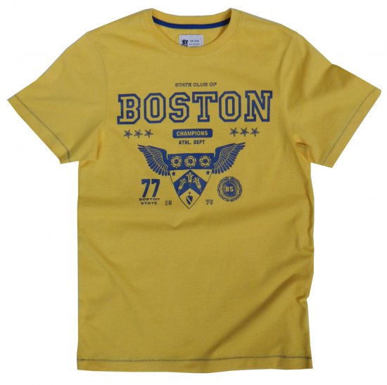 Kam Jeans Boston Tee Yellow - Herren-T-Shirts in großen Größen - Herren-T-Shirts in großen Größen