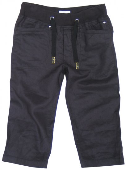 Kam Jeans Black Linen 3/4 Shorts - Herrenshorts in großen Größen - Herrenshorts in großen Größen