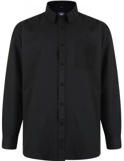Kam Oxfordhemd Langarm Schwarz - Herrenhemden in großen Größen - Herrenhemden in großen Größen