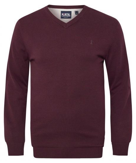 North Latitude 53133 V-Neck Knit Rot - Herren-sweater und -hoodies - Herren-Sweater und -Hoodies in großen Größen