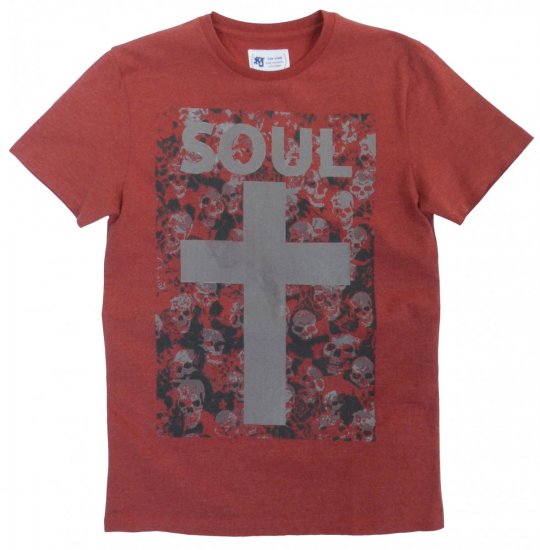 Kam Soul Skull Tee Red - Herren-T-Shirts in großen Größen - Herren-T-Shirts in großen Größen