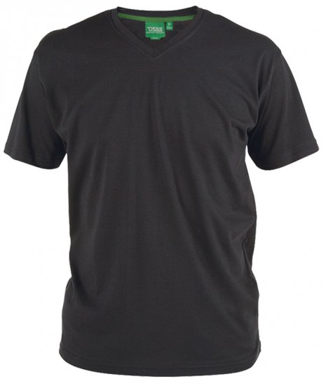 D555 Signature V-Ausschnitt T-shirt Schwarz - Herren-T-Shirts in großen Größen - Herren-T-Shirts in großen Größen