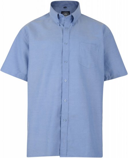Kam Oxfordhemd Kurzarm Blau - Herrenhemden in großen Größen - Herrenhemden in großen Größen