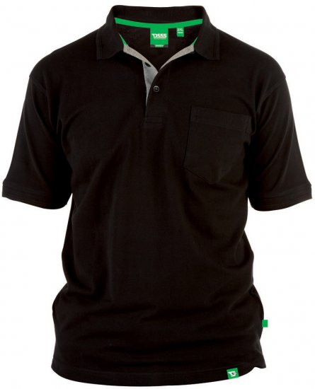 D555 Grant Poloshirt Schwarz - Polo-Shirts für Herren in großen Größen - Polo-Shirts für Herren in großen Größen