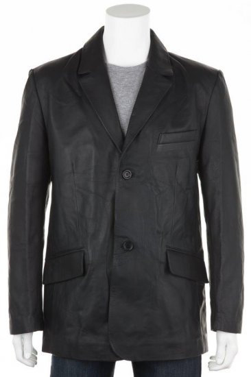 Woodland Leather Blazer Black - Herren Jacken in großen Größen - Herren Jacken in großen Größen