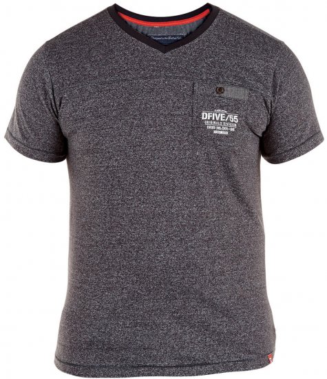 D555 Keith T-shirt Grey with pocket - Herren-T-Shirts in großen Größen - Herren-T-Shirts in großen Größen