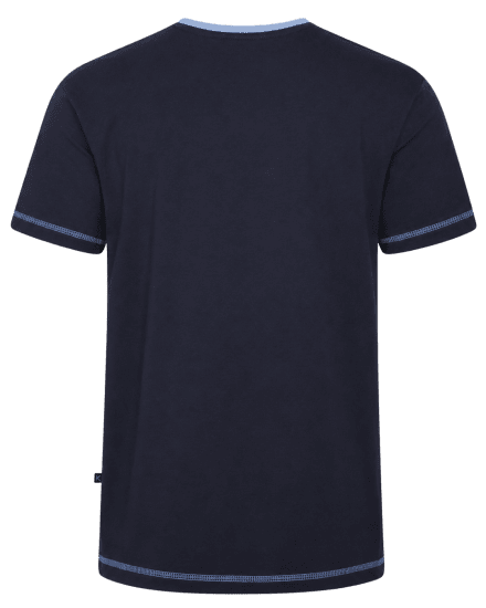Kam Jeans 5780 Cut And Sew Panel T-Shirt Navy - Herren-T-Shirts - Herren-T-Shirts in großen Größen