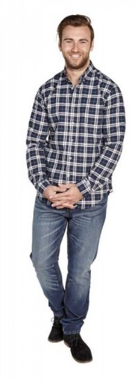 D555 Carter Check Shirt Navy-Green - Herrenhemden - Herrenhemden in großen Größen