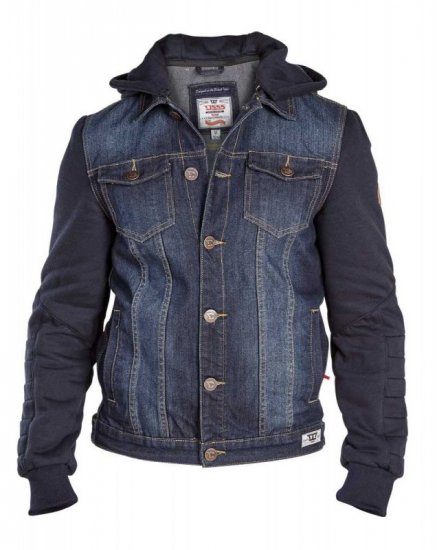 D555 CURTIS Denim Jacket With Detachable Hood - Herren Jacken in großen Größen - Herren Jacken in großen Größen