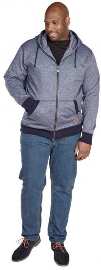 D555 AVERY Blue Speckled Hoody - Herren-sweater und -hoodies - Herren-Sweater und -Hoodies in großen Größen