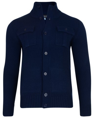 Kam Jeans Button Thru Knit Cardigan Navy - Herren-Sweater und -Hoodies in großen Größen - Herren-Sweater und -Hoodies in großen Größen