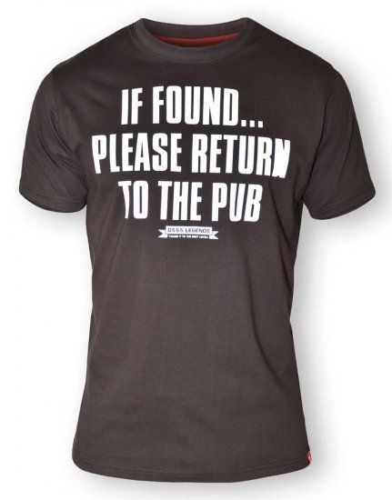 D555 SIMON 'Return To The Pub' Crew Neck T-Shirt Black - Herren-T-Shirts in großen Größen - Herren-T-Shirts in großen Größen
