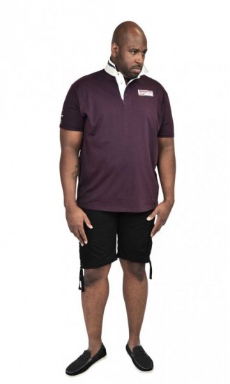 D555 NASH Short Sleeve Rugby Shirt Burgundy - Polo-shirts für herren - Polo-Shirts für Herren in großen Größen