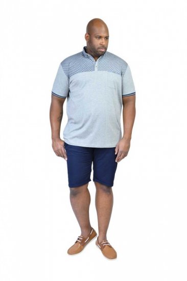 D555 MAURICE Top Paneled Short Sleeve Polo Grey - Polo-shirts für herren - Polo-Shirts für Herren in großen Größen