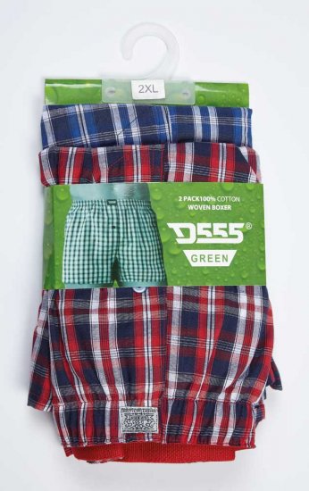 D555 PLAID Boxer Shorts Pack of Two - Herrenunterwäsche & bademode - Herrenunterwäsche & Bademode in großen Größen