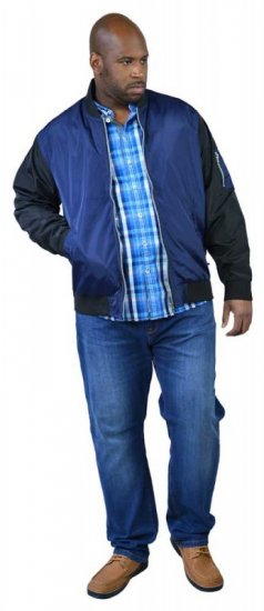 D555 LOUIS Lined Bomber Jacket Navy/Black - Herren jacken - Herren Jacken in großen Größen