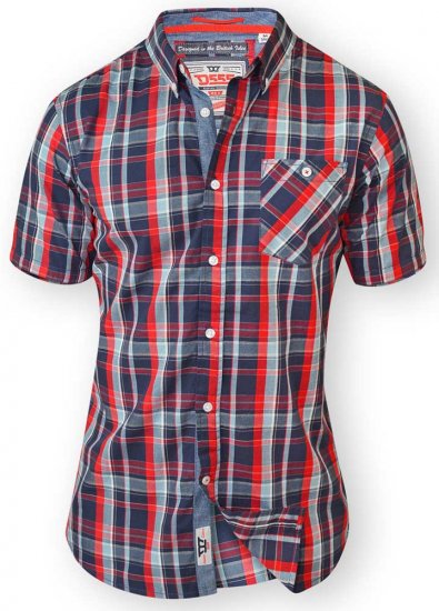 D555 MALCOLM Short Sleeve Button Down Shirt & T-shirt Combo - Herrenhemden - Herrenhemden in großen Größen