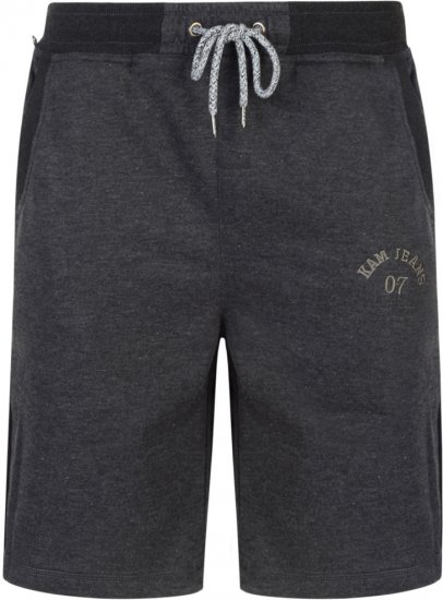 Kam Jeans Sweat Jog Shorts Charcoal - Herrenshorts in großen Größen - Herrenshorts in großen Größen