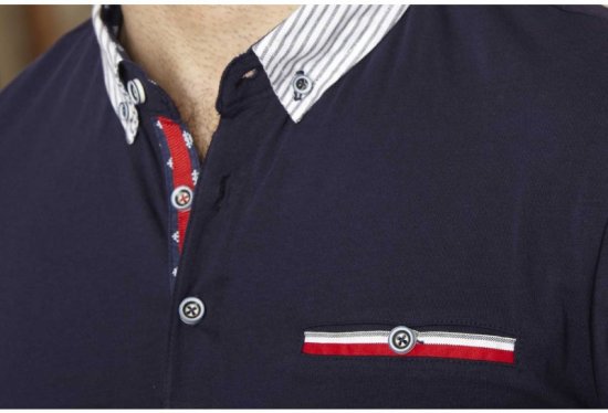 D555 GARFIELD Short Sleeve Stretch Polo Shirt Navy - Polo-shirts für herren - Polo-Shirts für Herren in großen Größen