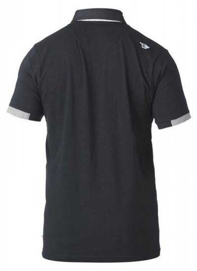 D555 SWANN Short Sleeve Stretch Polo Black - Polo-shirts für herren - Polo-Shirts für Herren in großen Größen