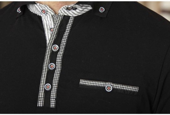 D555 SWANN Short Sleeve Stretch Polo Black - Polo-shirts für herren - Polo-Shirts für Herren in großen Größen