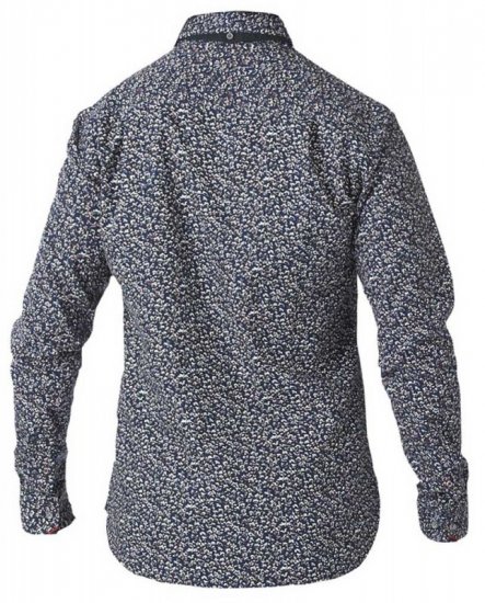 D555 Radcliff LS Printed Shirt Navy - Herrenhemden - Herrenhemden in großen Größen