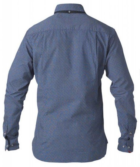 D555 Scott LS Printed Shirt Blue - Herrenhemden - Herrenhemden in großen Größen