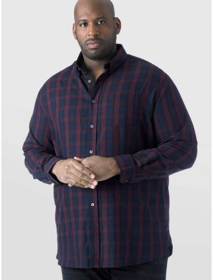 D555 Nixon LS Shirt Navy/Wine - Herrenhemden - Herrenhemden in großen Größen