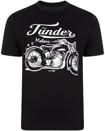 Kam Jeans 5104 Thunder Motors T-shirt Black - Herren-T-Shirts in großen Größen - Herren-T-Shirts in großen Größen
