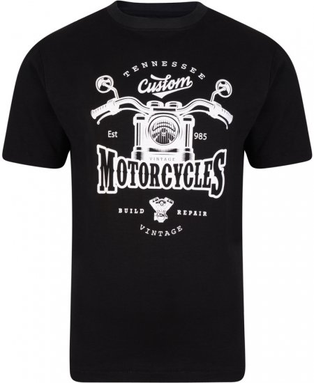 Kam Jeans 5105 Tennessee MC T Black - Herren-T-Shirts - Herren-T-Shirts in großen Größen
