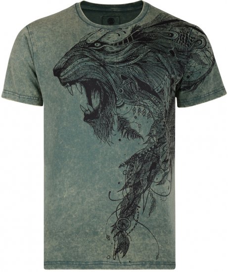 K.J. Lion Print T-shirt - Herren-T-Shirts - Herren-T-Shirts in großen Größen