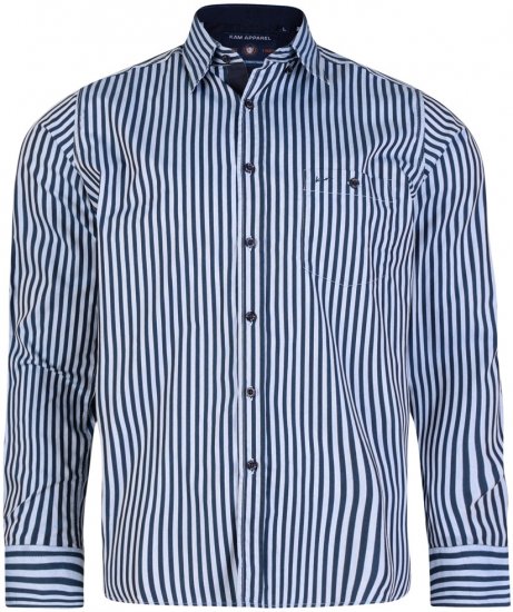 Kam Jeans 6139 Long Sleeve Shirt Navy - Herrenhemden - Herrenhemden in großen Größen