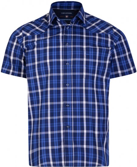 Kam Jeans 6143 Short Sleeve Shirt Navy - Herrenhemden - Herrenhemden in großen Größen