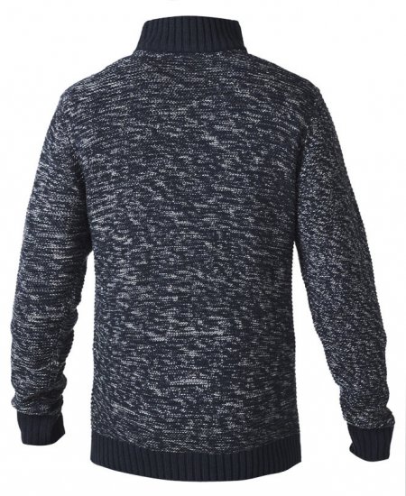 D555 REMINGTON Sweater With Woven Zipper Chest Pocket Navy/Grey - Herren-sweater und -hoodies - Herren-Sweater und -Hoodies in großen Größen