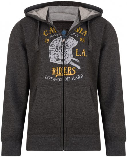 Kam Jeans 772 California Rider Hoodie Charcoal - Herren-sweater und -hoodies - Herren-Sweater und -Hoodies in großen Größen