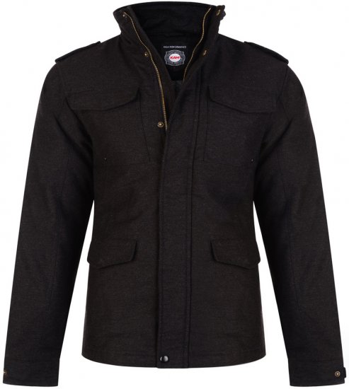Kam Jeans 69 Moleskin Padded Coat Charcoal - Herren jacken - Herren Jacken in großen Größen