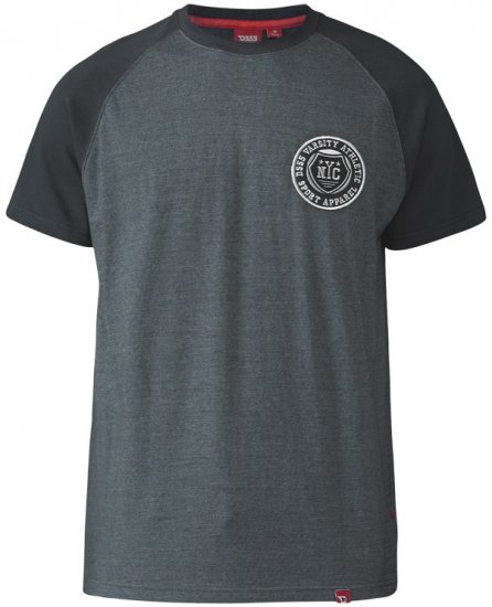 D555 Spencer T-shirt Charcoal - Herren-T-Shirts in großen Größen - Herren-T-Shirts in großen Größen