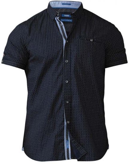 D555 Republic Short Sleeve Shirt Navy - Herrenhemden - Herrenhemden in großen Größen